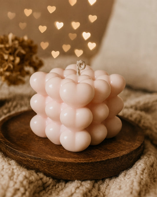 Vela Cubo de Corazones